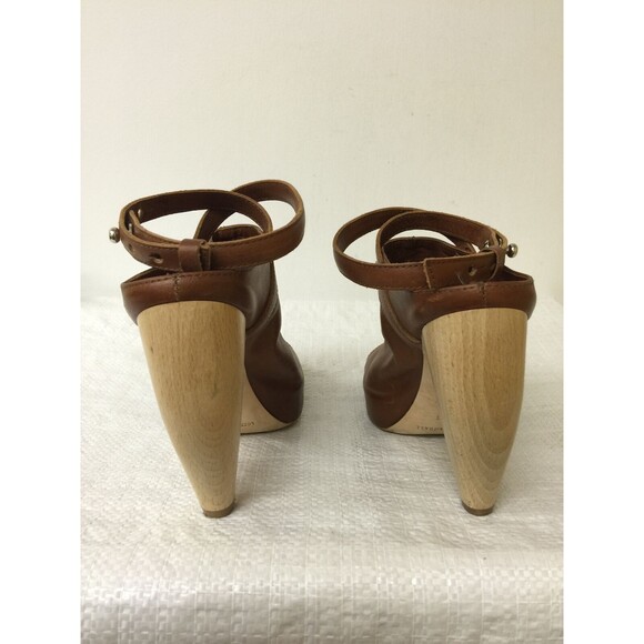LOEFFLER RANDALL Brown  Leather ankle straps heels Sandals size 7 B - Picture 9 of 11